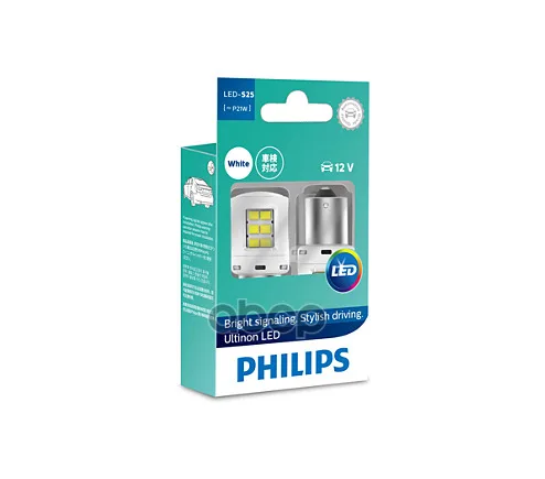 11498ulwx2_к-Кт Ламп! Светодиодные (P21w) 12v Ultinon Led Белые 2шт Philips арт. 11498ULWX2 | Автомобили и