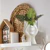 Nordic Abstract Face Makeup Brush Holder Organizer Plastic Cosmetic Brush Cup Pen Holder Flower Vase for Vanity Desk Home Decor 6