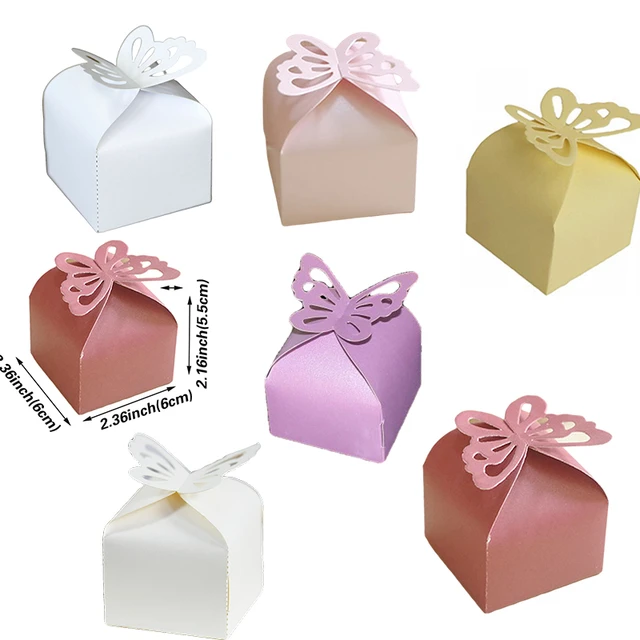 Caja de embalaje de mariposas coloridas para invitados, piezas de 20/30/50  cajas de regalo de boda, regalos, favores y chocolates - AliExpress