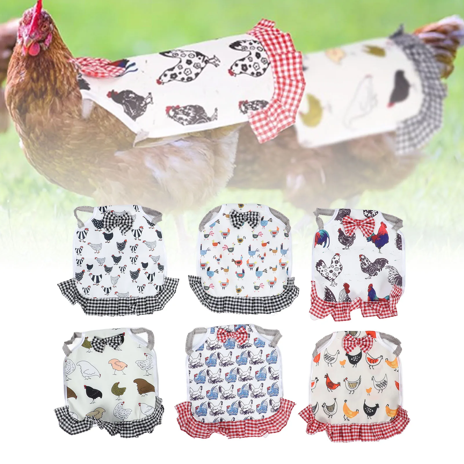 6Pcs Hen Saddle Breathable Full Protection Odorless Wing Back Protector Chicken Apron Saddle For Poultry