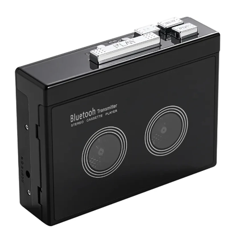 1 pezzo nero Retro Stereo Cassette Player Black Walkman Cassette Tape Music Audio Auto Reverse con Bluetooth