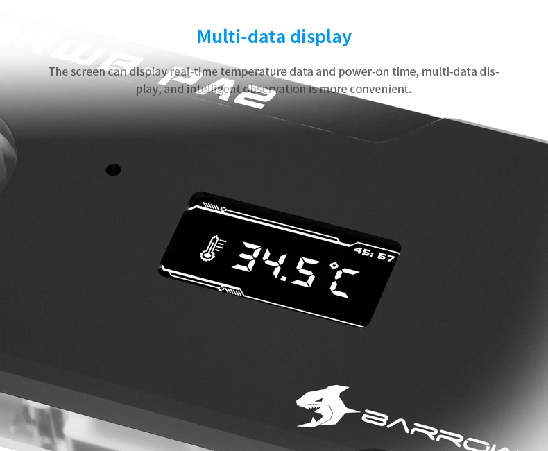 bloco de refrigeração de água da memória do bloco de memória do refrigerador de água de barrowch com display digital tft argb iluminação