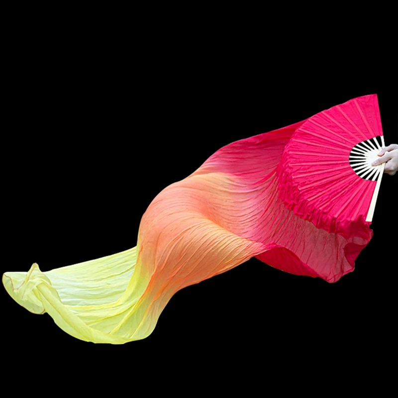 Adult Imitation Silk Dance Fan 1.5M Lengthened Reversed Big Twisted Silk Yangge Double Sided Square silk fans hand fan