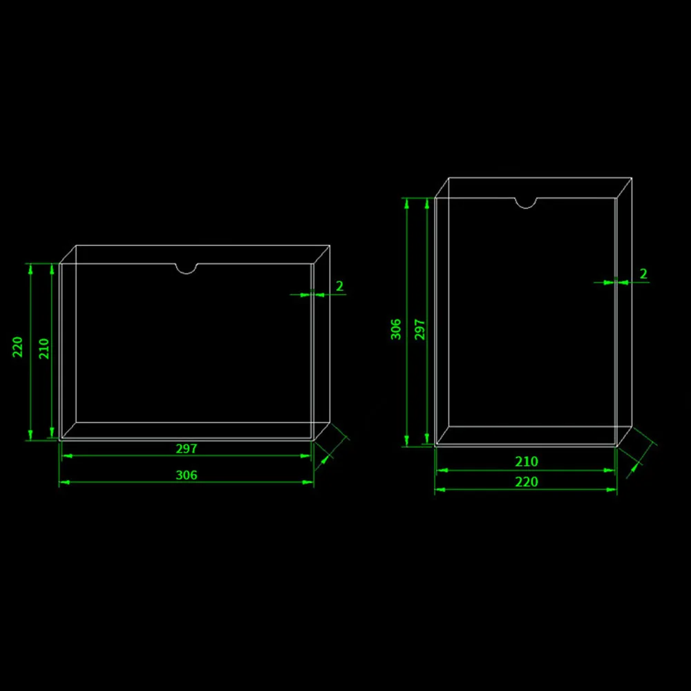 Acrylic Storage Box For A4 Paper Office Data File Card Slot Transparent Plexiglass Book Magazine Display Wall Mounted Holder 6