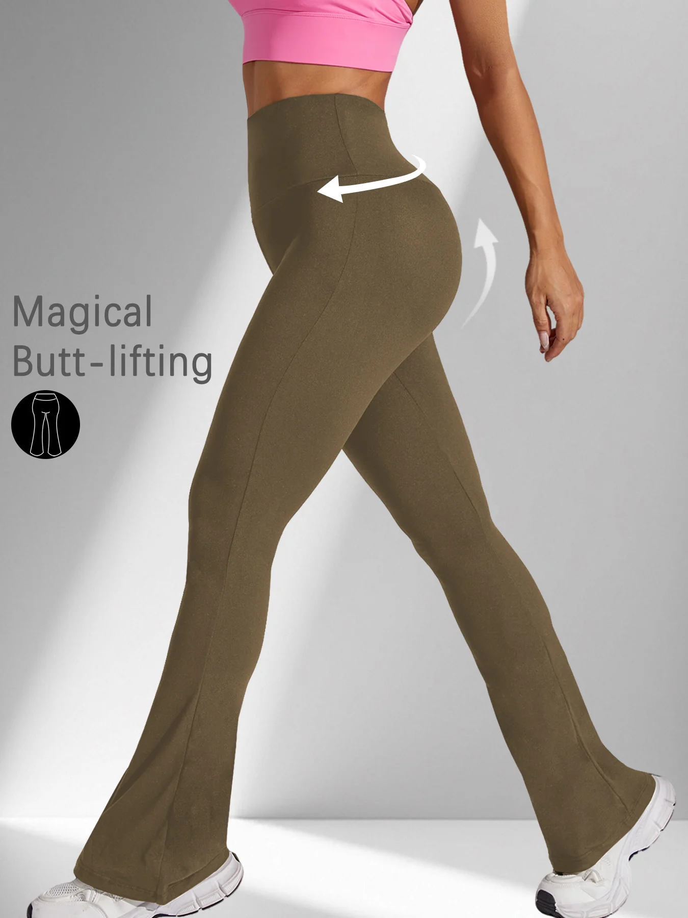 Womens Super Soft High Waisted Flare Leggings Image 10