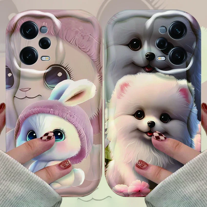 Soft Silicone Phone Case For Xiaomi Redmi 12 12C 12R 11A 13C 10 10C 10X 9 Power 9A 9C 9T 8 K70E K70 K60 K50 Pro Lucky Rabbit Dog_voghion.com