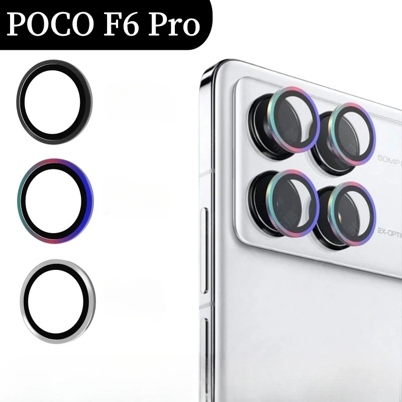 1Set Metal Camera Lens Protective Film For Xiaomi Poco F6 Pro Metal Ring Camera Protectors For Poco F6Pro Len Glass