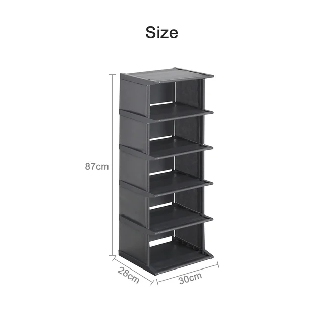 Multi-layer Shoes Rack for Hallway Dustproof Shoe Cabinets Space-saving Stand Shoes Shelf  Shoe Organizer and Storage Shoerack Gray 6L