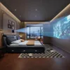 Luxury Multifunction King Size Bed Frame, Modern Smart Platform Bed with 720P Projector/Music Speaker/USB Port/Storage Drawers 4