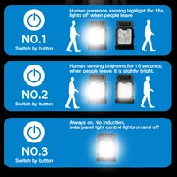 Lampes solaires d'extérieur, lumière de mouvement, 3 modes de fonctionnement, appliques murales avec 270 °   Lampe de pont à capteur humain étanche sans fil grand angle 4
