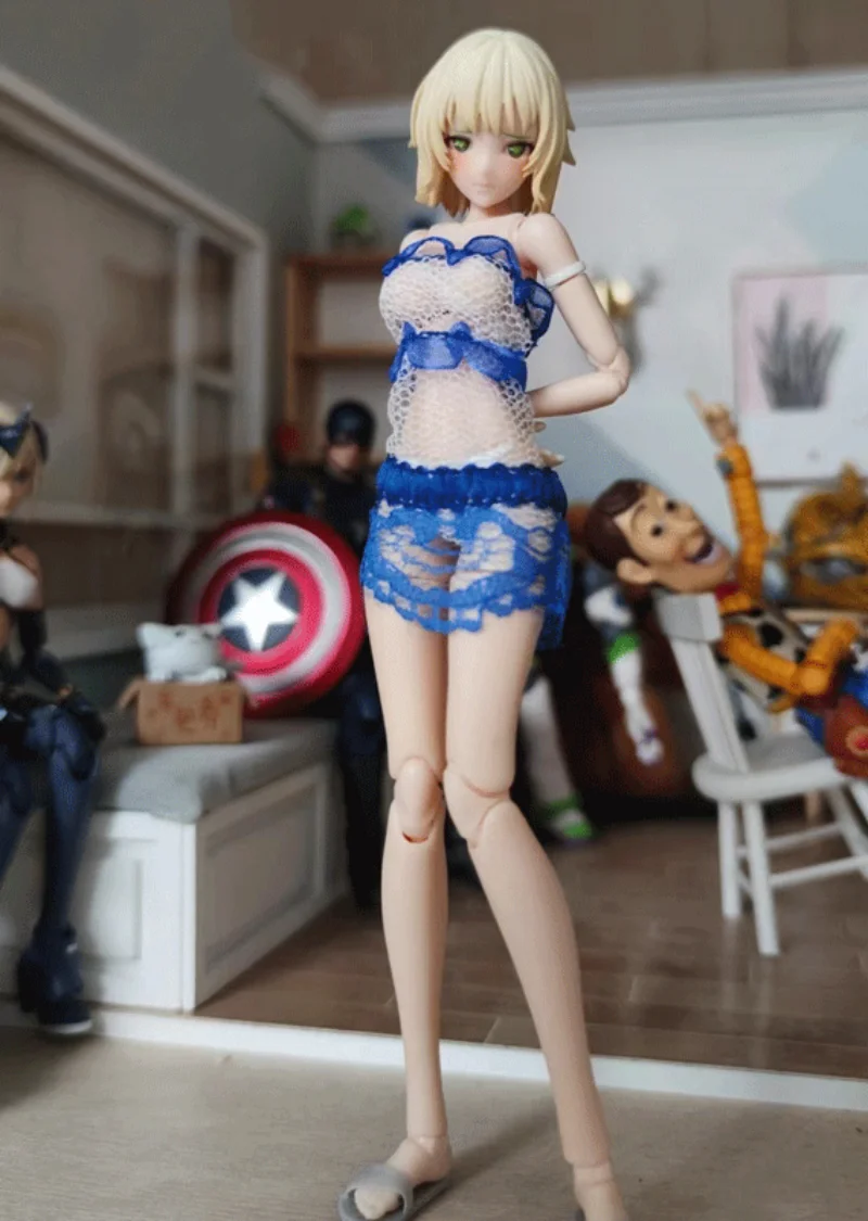 

Custom 1/12 Female Clothes Lace Sleepwear for 6'' 30ms figma shf tbl