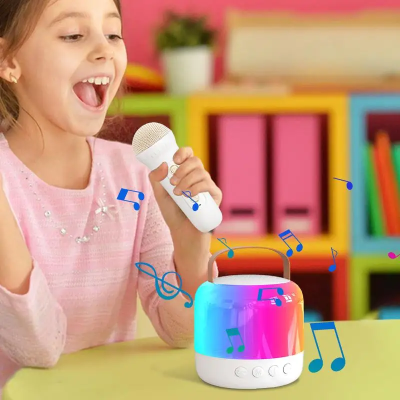 Karaoke Machine Portable Bluetooths Speaker System With 2 Wireless Colorful Microphones Home Family Singing Childrens Gifts