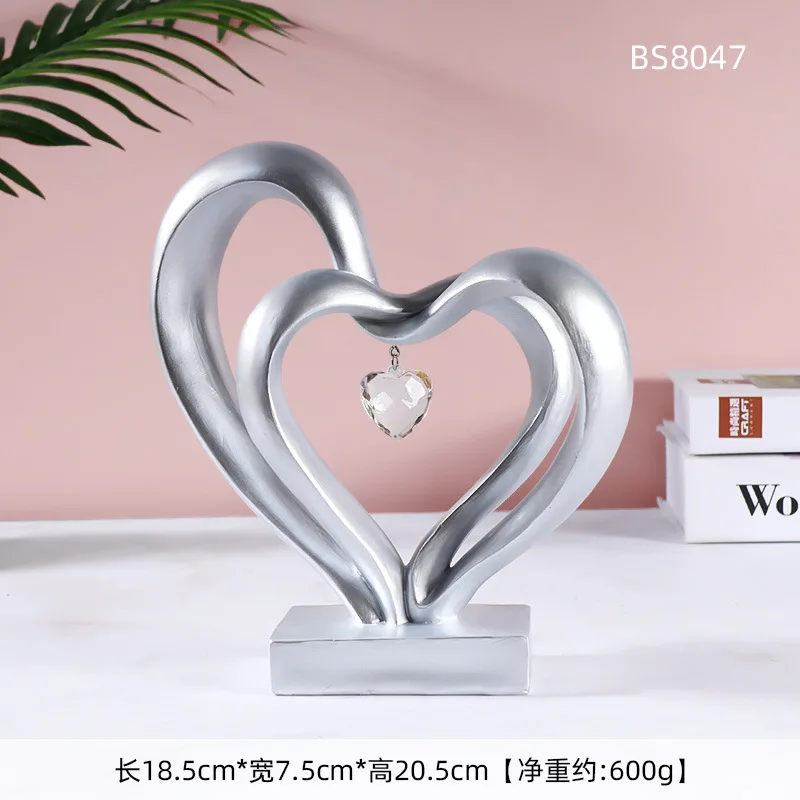 Hand Love Gesture Statues Resin Heart Shape Finger Sculpture