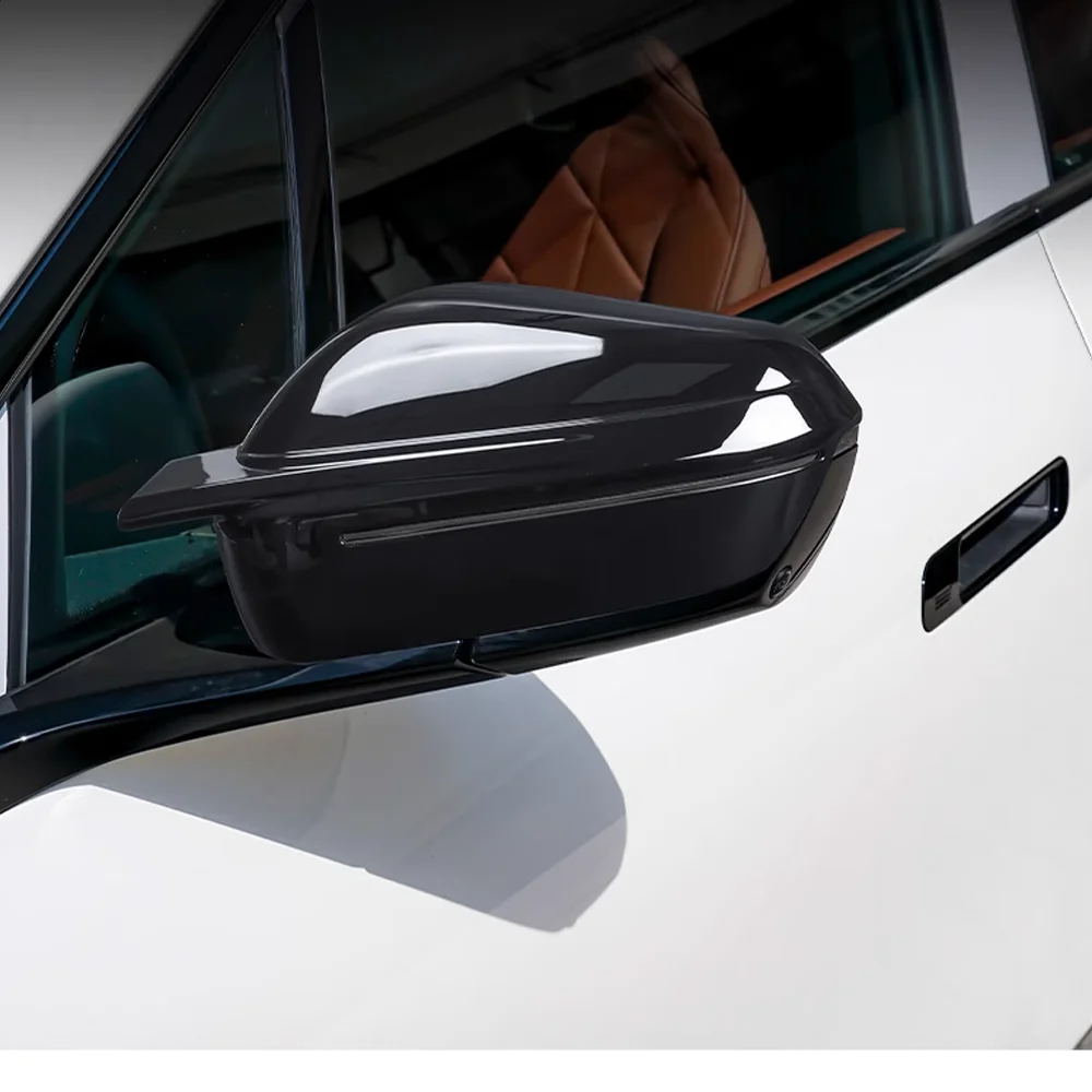 BMW iX I20 20222025 2023 2024 ABS 캡 윙 카본 파이버 블랙 트림 쉘 스티커 부품 액세서리 2개 자동차 미러 커버