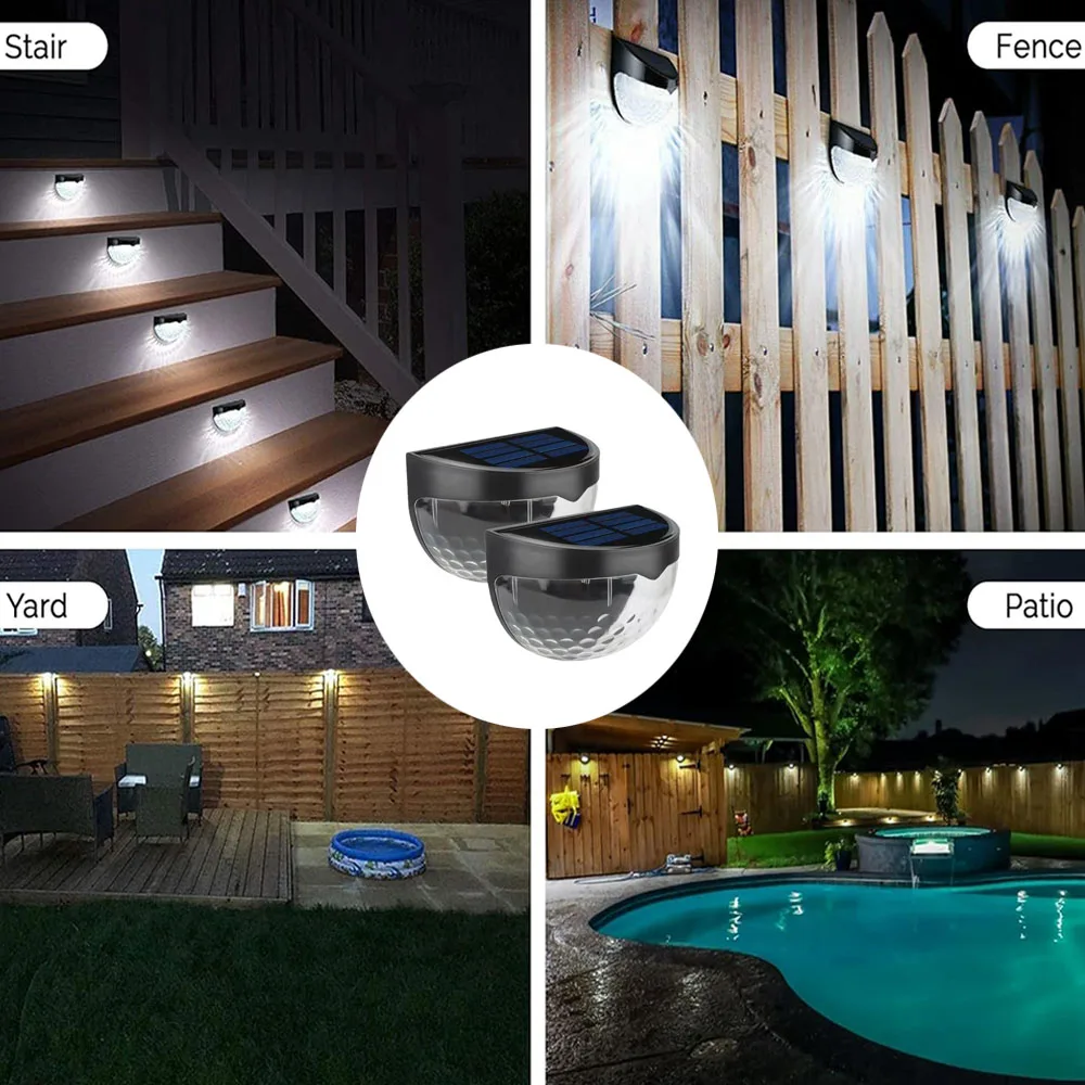 Solar Lights 6LED Outdoor Waterproof Wall Lamps Festoon Decoration LED Fence Lig