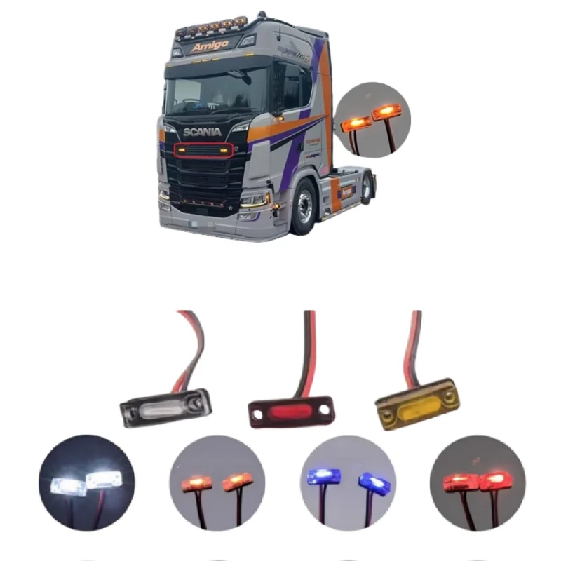 Tamiya Outline Marker Lamp Side Light Spotlight Per Tamiya 1/14 Rc Truck Scania 770S 56371 Actros Volvo Tractor Trailer Parts