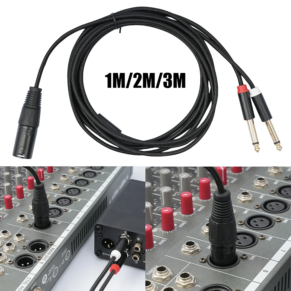 Dual 1/4 Inch to XLR Male Y Splitter Cable - Microphone Audio Converter Adapter