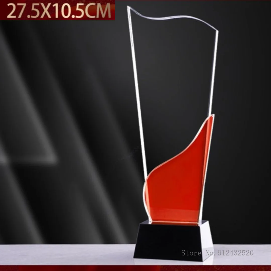 Red Crystal Trophy Decoration, Custom Creative, Send Friends Awards, Dancing Souvenir, Home Decoration