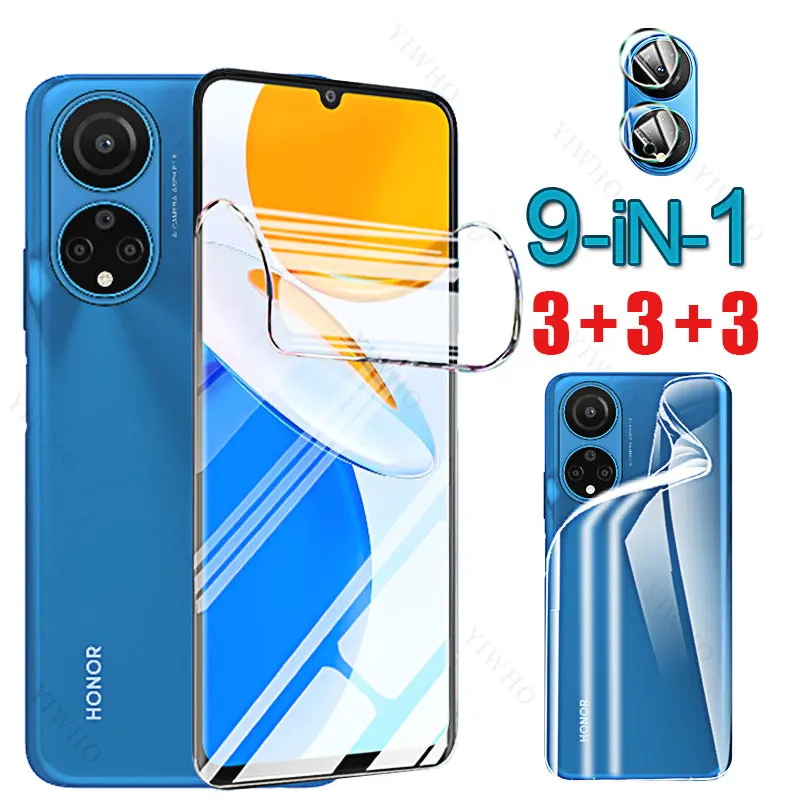 Per Honor X7 Front Hydrogel Soft Film Screen Protector Camera Glass Per Huawei Honor X 7 6.74 "Cma-Lx2 Back Water Gel Protettivo