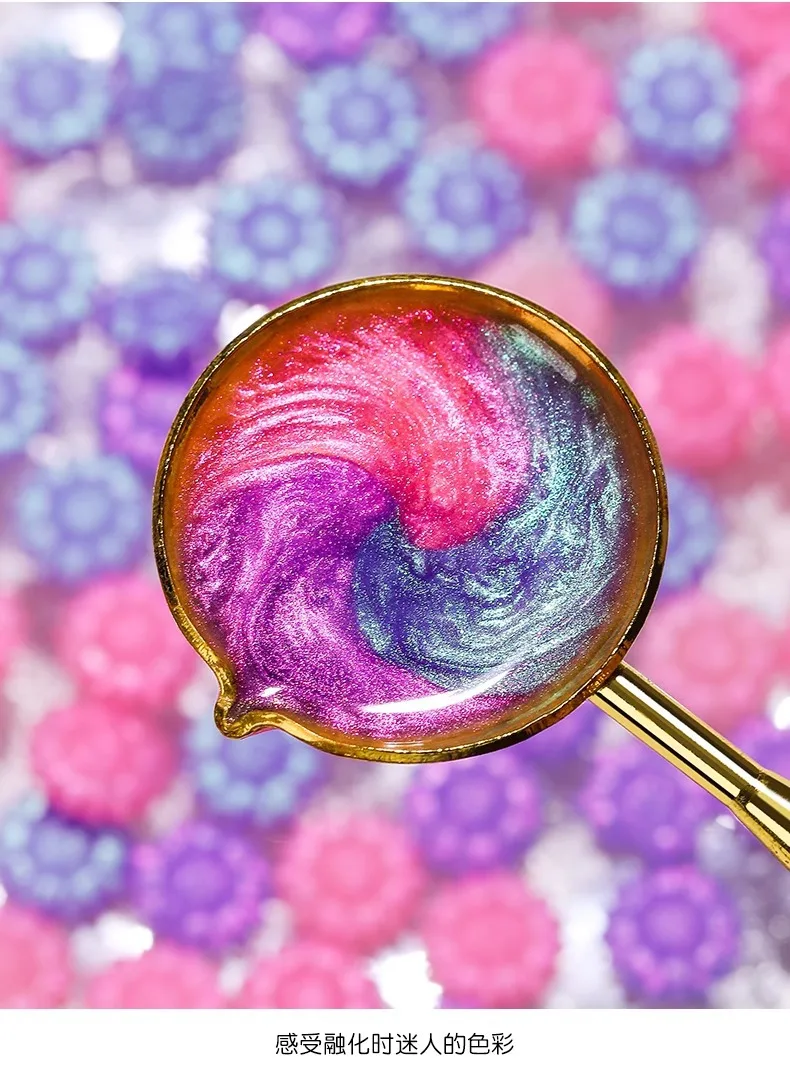 100 Stück/Beutel Aurora Sonnenblume, gemischte Farben, Siegelwachsperlen, für Hochzeitseinladungen, Umschläge, Wein-Geschenkverpackungen – Detail 5