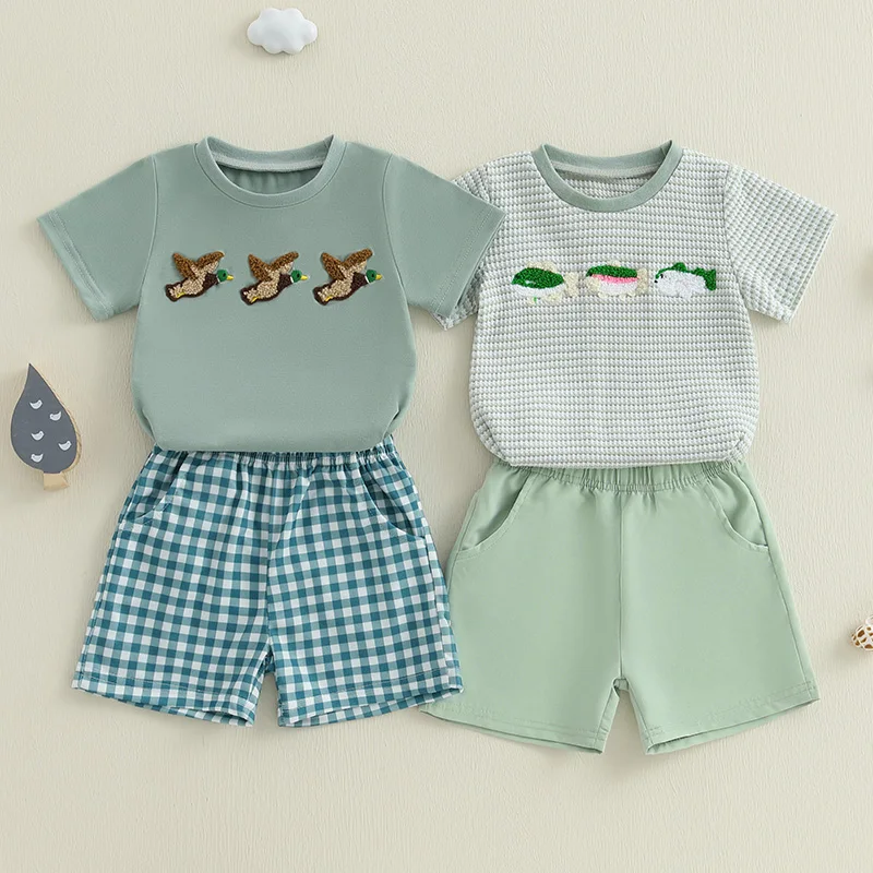 Embroidered T-Shirt & Shorts Set 1