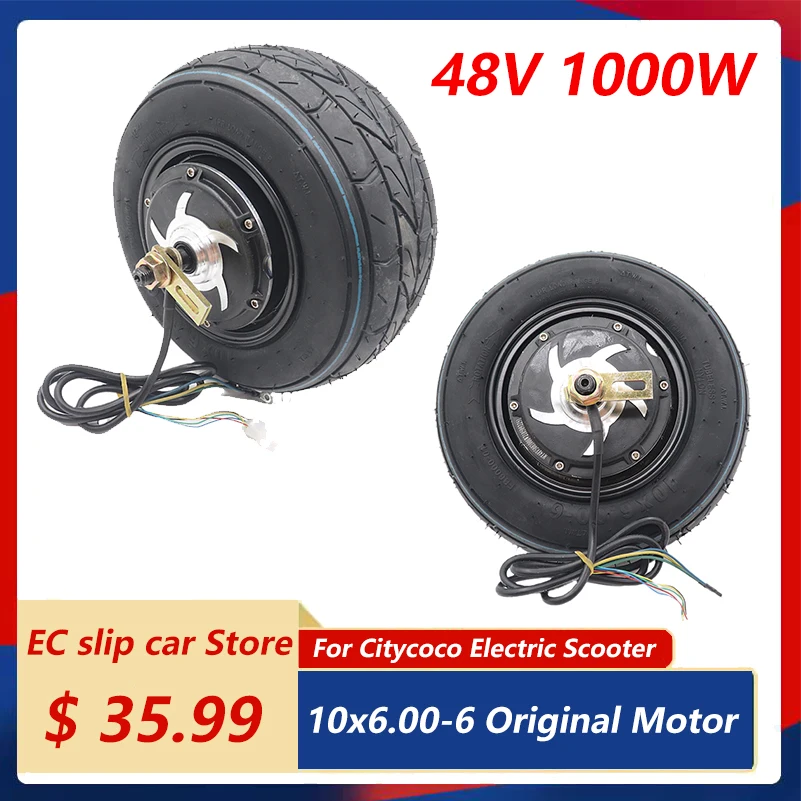 

10x6.00-6 48V 1000W Original Motor for Citycoco Electric Scooter Hub Wheel Thickened Anti-skid Tubeless Tire Accessories