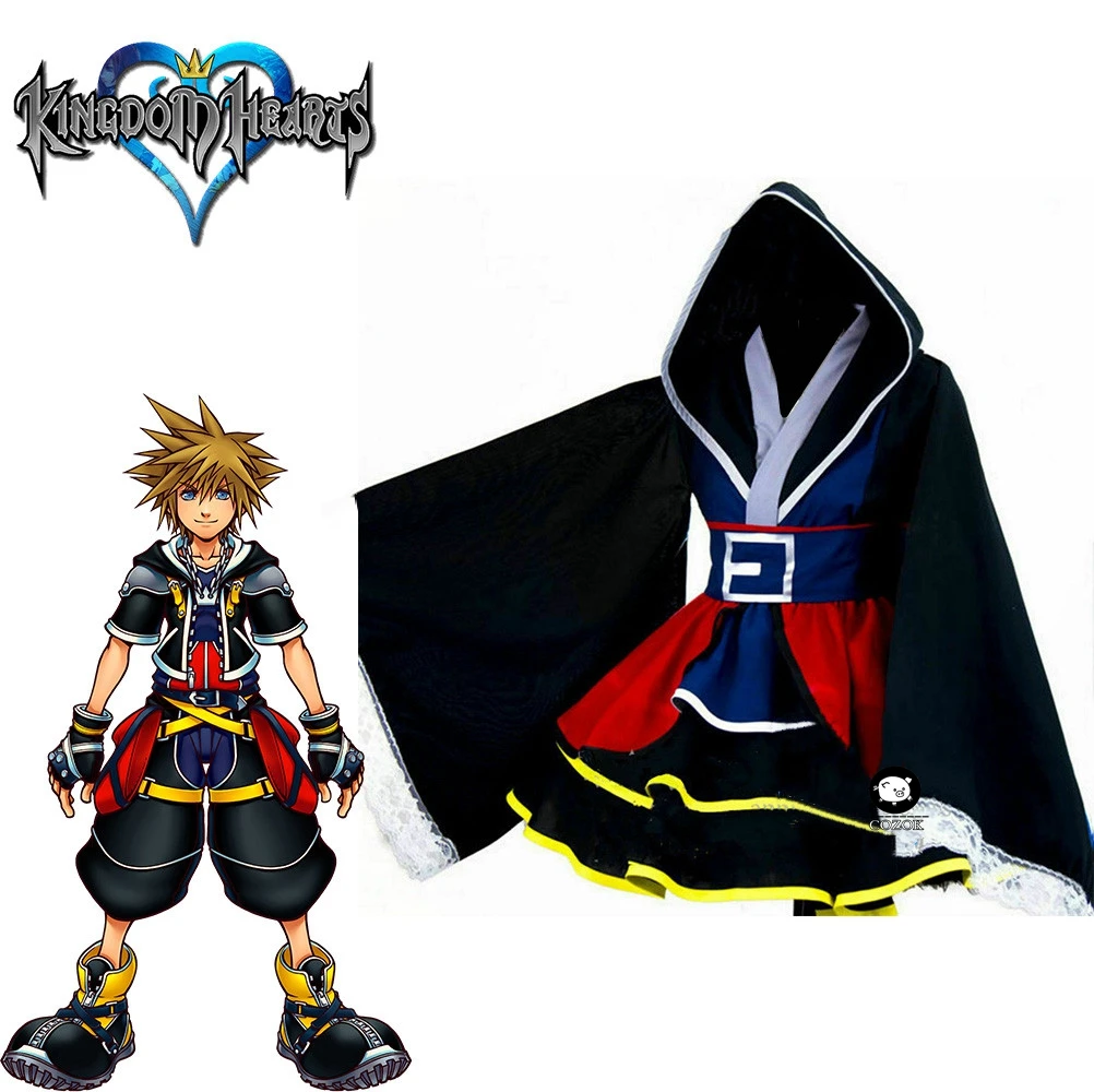 Anime Kingdom Hearts Ii Costume Cosplay Sora Lolita Kimono Dress Set Completi Su Misura Ragazze Femminili Halloween
