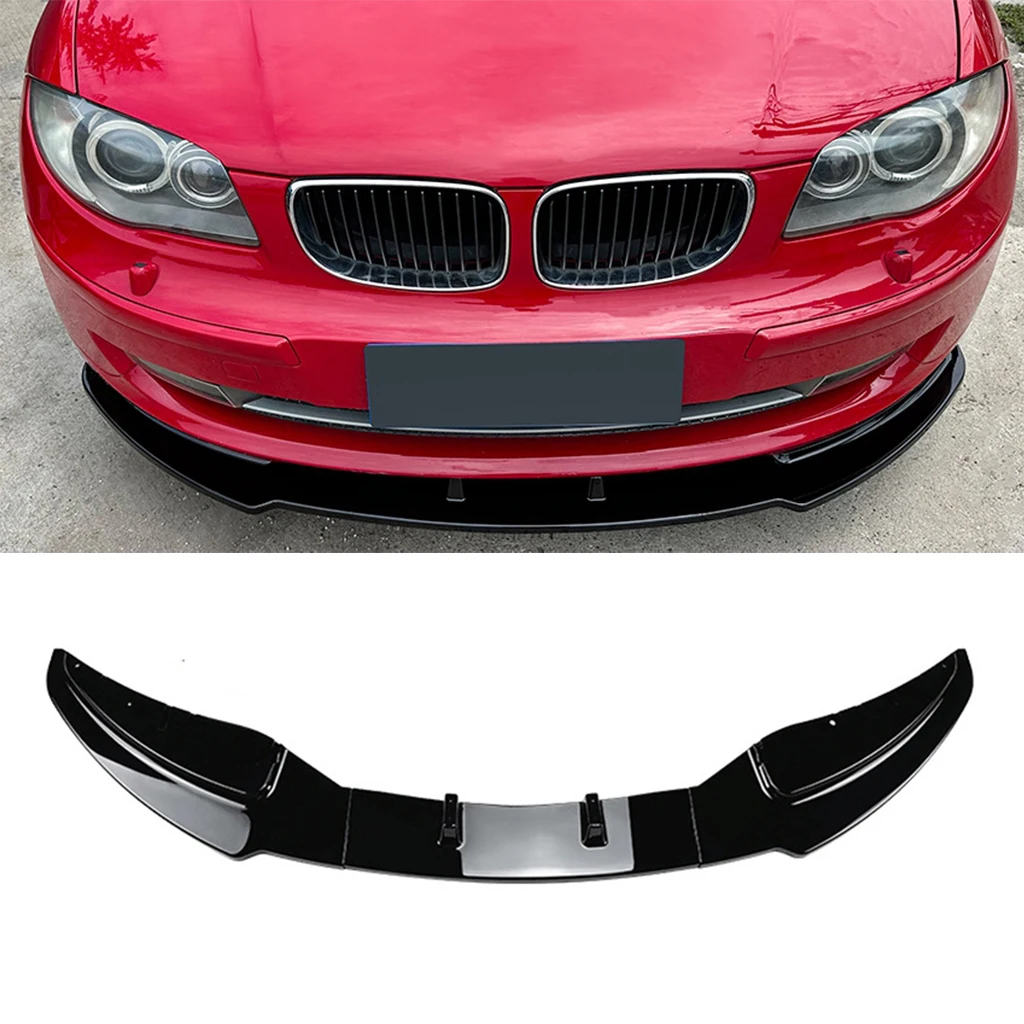 

For BMW 1 Series E81 E82 E87 E88 LCI Standard Model 2007-2011 Gloss Black Car Front Bumper Lip Splitter Spoiler Diffuser Tuning
