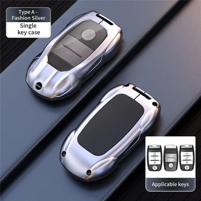 Zinc Alloy Silicone Car Key Case Cover - 360° Protection Key Shell