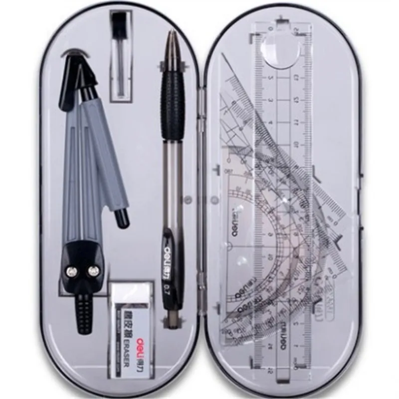 9591 Righello Disegno Tuta 8 Pezzi Di Bussole Righello Set Studente Righello Set Marche Goniometro Matematica Set Scuola Ufficio Fornitura