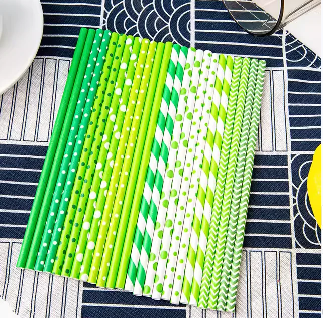 Paper Straws 6*197mm 100Pcs Paper Drinking Straws For Wedding Party Restaurant Juice Coffee Cold Drinks Dessert