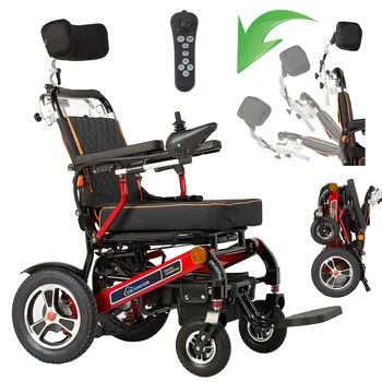 EU/USA Magazzino sedia a rotelle elettrica a due batterie, sedia a rotelle leggera e pieghevole, sedia a rotelle pieghevole portatile