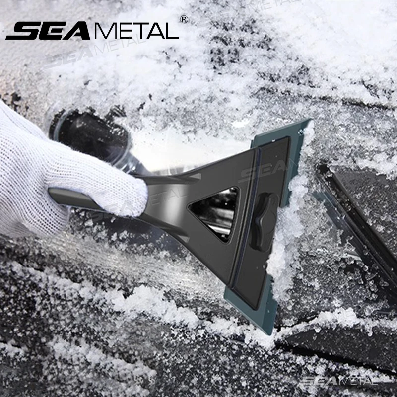 SEAMETAL Car Windshield Ice Scraper Adjustable Winter Snow Remover Scratch-Free Universal Handheld Auto Snow Shovel Ice Breaker