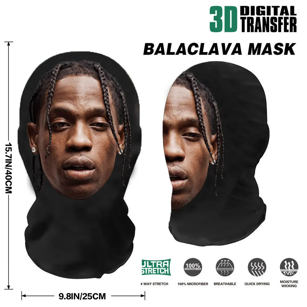 Cagoule Masque collant visage 3D