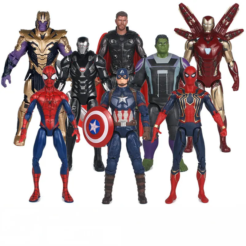 Figurine Avengers, 4 Pcs Figurine Marvel Legends, Figurine Super Hero, Lot  de 4 Figurines de Spiderman, Hulk, Iron Man, Capta