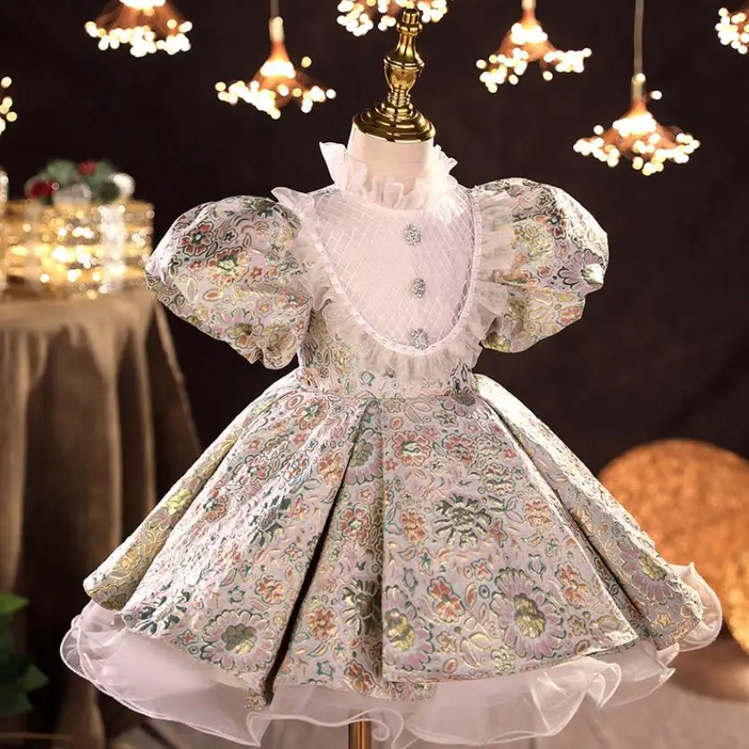 

Dresses For Girl Easter Eid Dress Girls Spanish Floral Ball Gown Baby Royal Lolita Princess Dresses Infant Birthday Christening