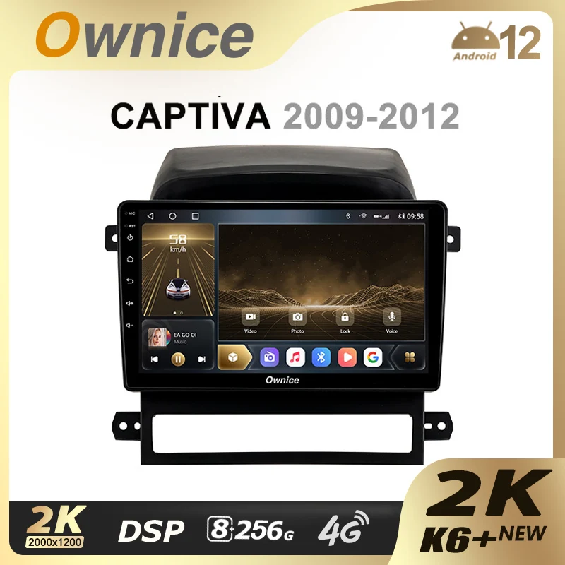 

Ownice K6+ 2K for CHEVROLET CAPTIVA 2009 - 2012 8G+256G Ownice Android 12 Car Radio GPS 2din 4G LTE 5G Wifi Autoradio 360 SPDIF