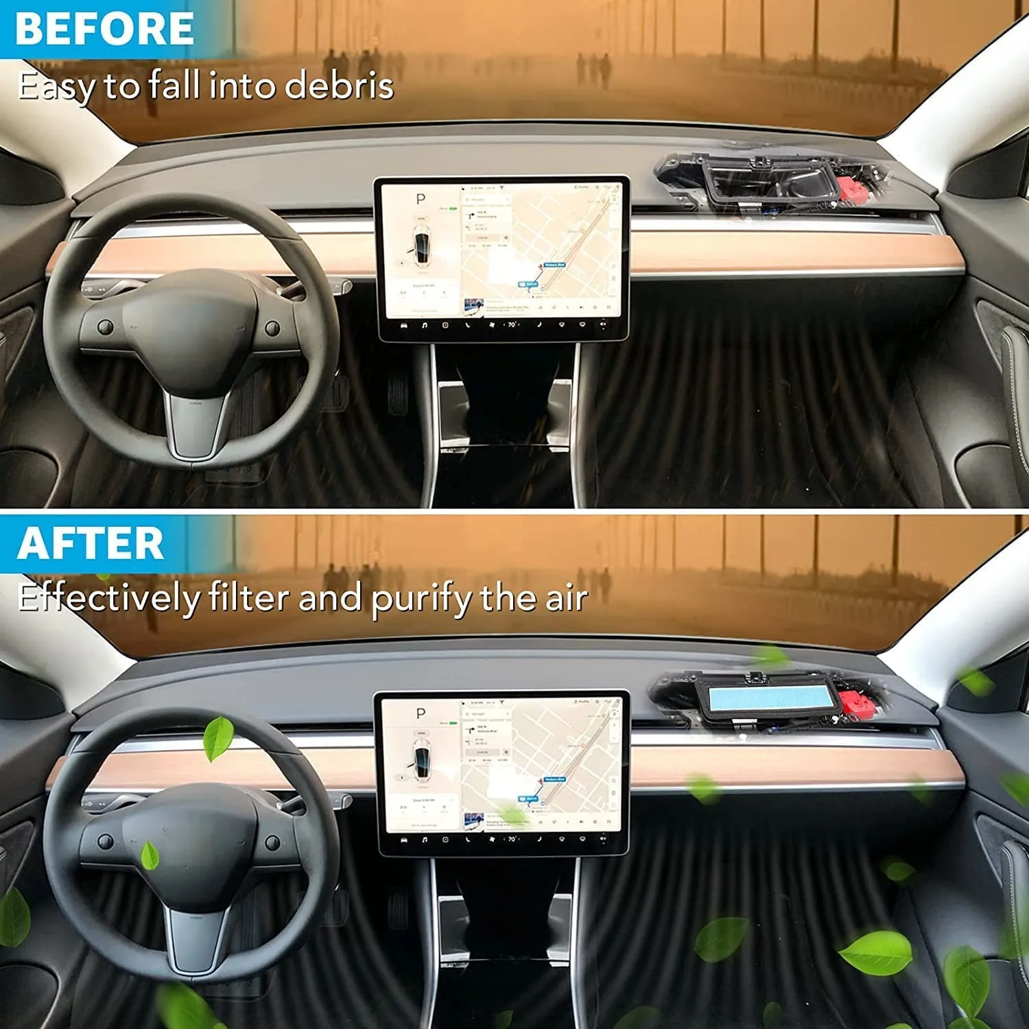 Tesla Model 3 Car Intake Air Filter Melt Blown Fabric Flow Vent Cover Trim Dust Prevention Intake Cover