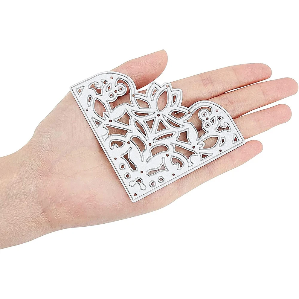 8pcs Flower Butterfly Metal Corner Cutting Dies Stencils for DIY Scrapbook Birthday Cards Wedding Invitation Making Album Decor