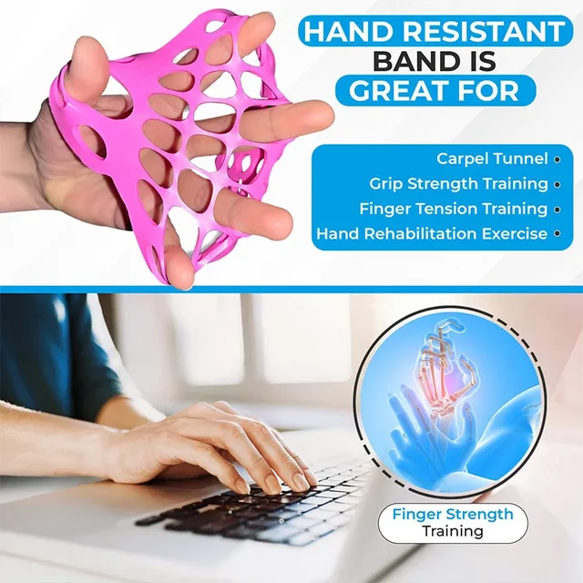 5-1PCS Silicone Finger Gripper Strengthener Trainer Elastic Hand Grip Strengthener Guitar Finger Exerciser Patient Hand Trainer 5
