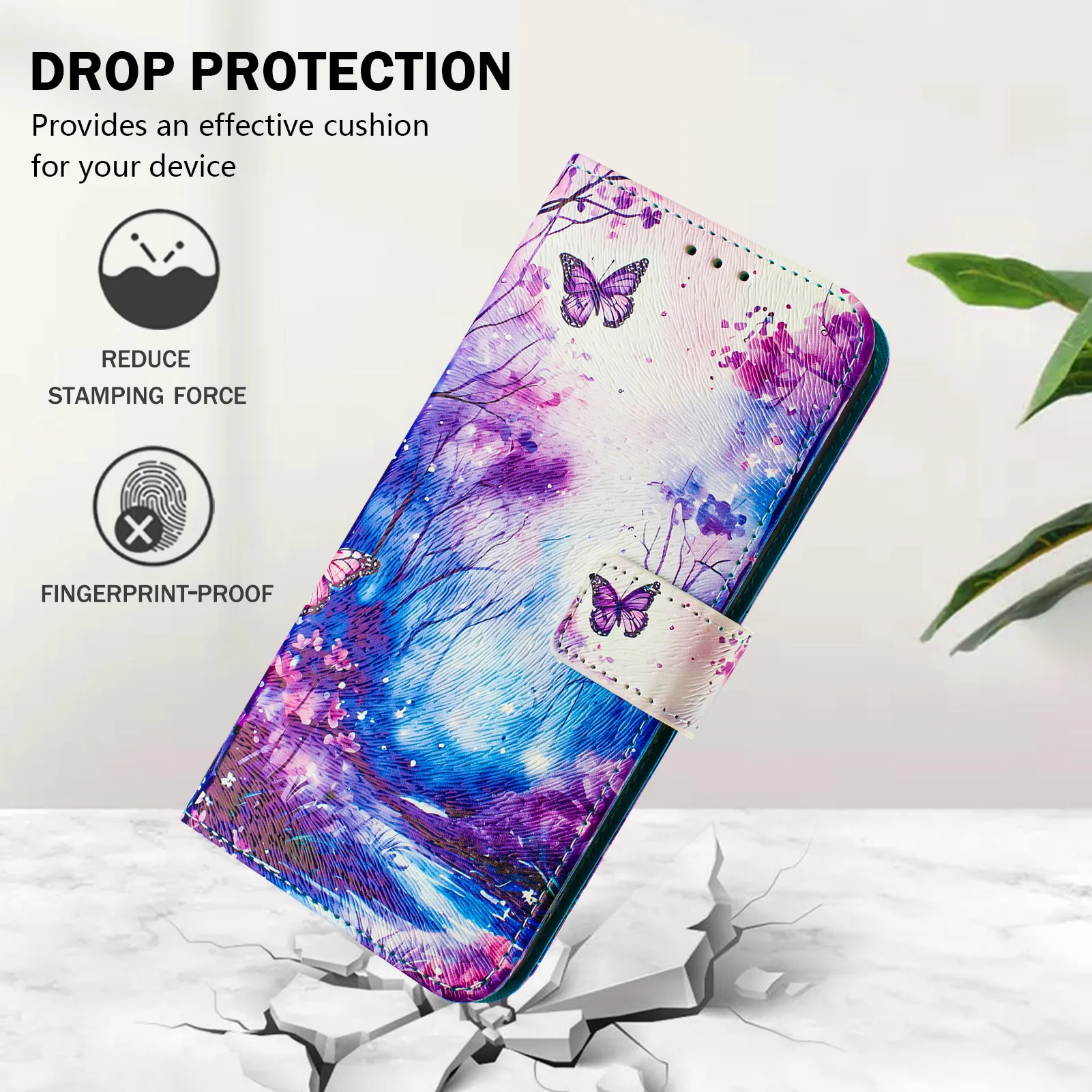 Elegant Leather Flip Wallet Phone Case with Card Holder Slots