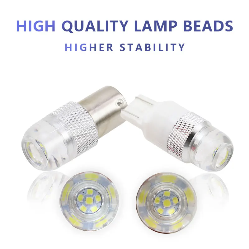 2pcsflash Brake Light 1157 Strobe Led Bulb P21w 1156 Ba15s Bay15d T20
