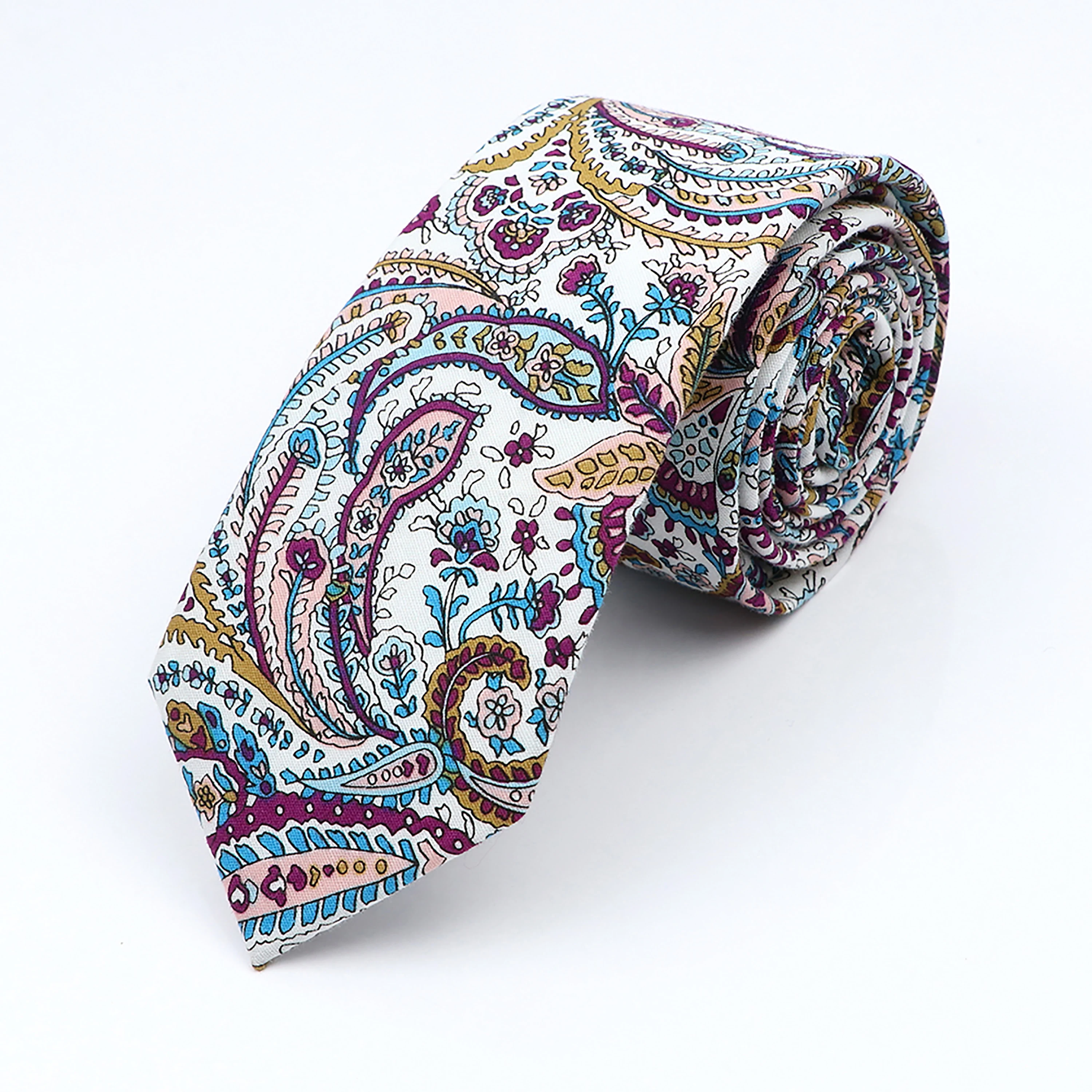 Floral Cotton Skinny Tie 4
