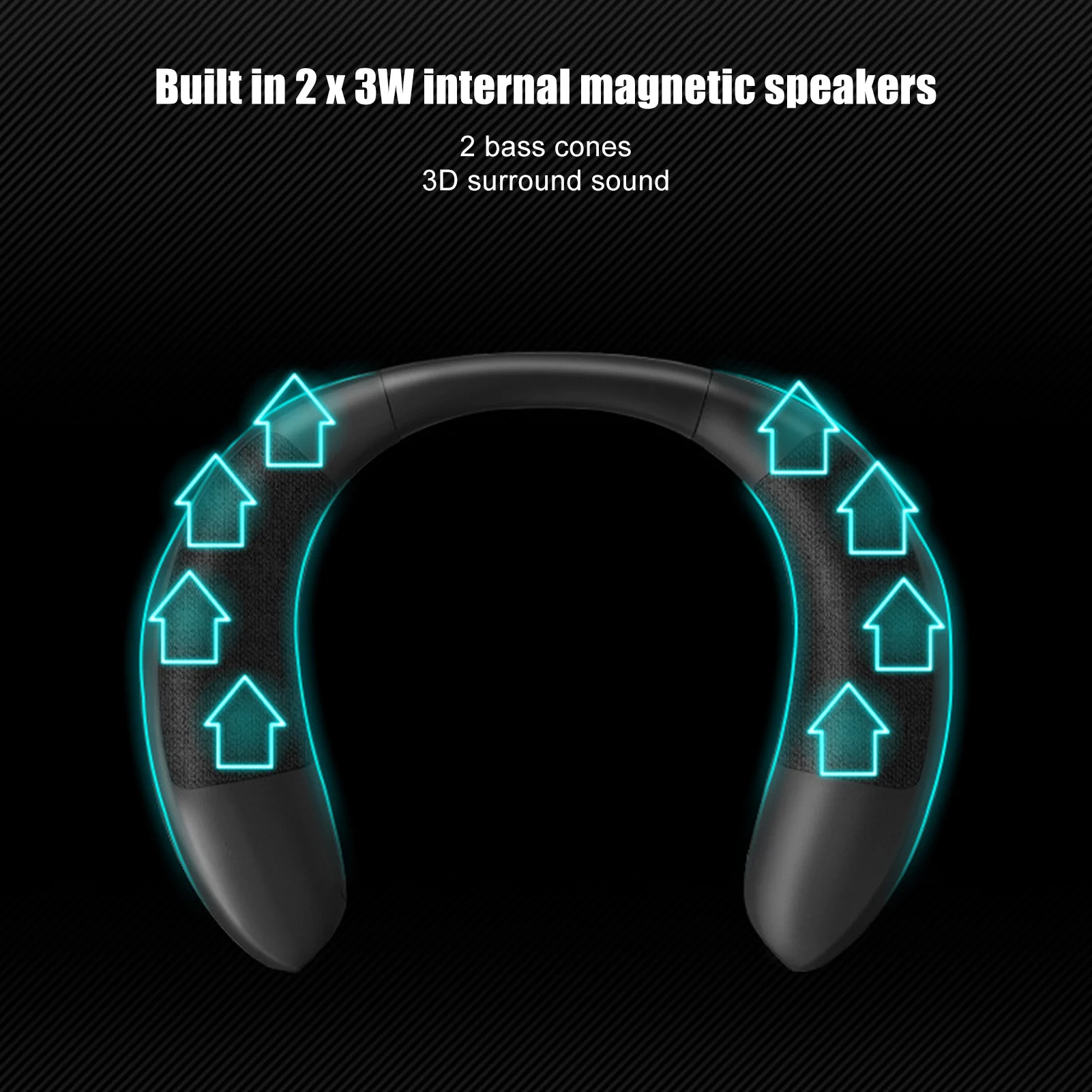 Neckband Speaker Multifunction Hands Clear Calls Stereo Sound Bluetooth Wireless Wearable Speaker Neckband Wireless