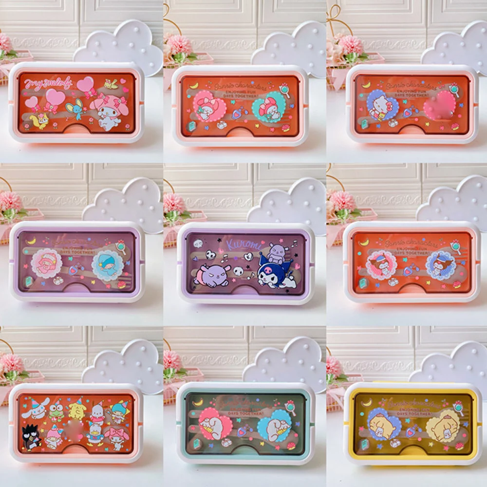 

1400ML Cartoon Lunch Box Sanrioed Anime Kuromi My Melody Kawaii Portable Lunch Box Picnic Bento Box Microwave Food Box for Kids