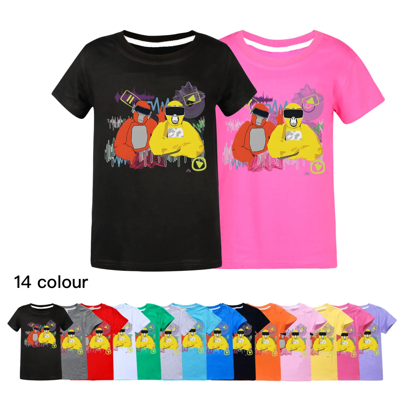 

Gorilla Monkey Tag VR Game T Shirt Kids Pure Cotton T-Shirts Baby Girls Summer T-shirt Boys Short Sleeve T Shirt Children Tops