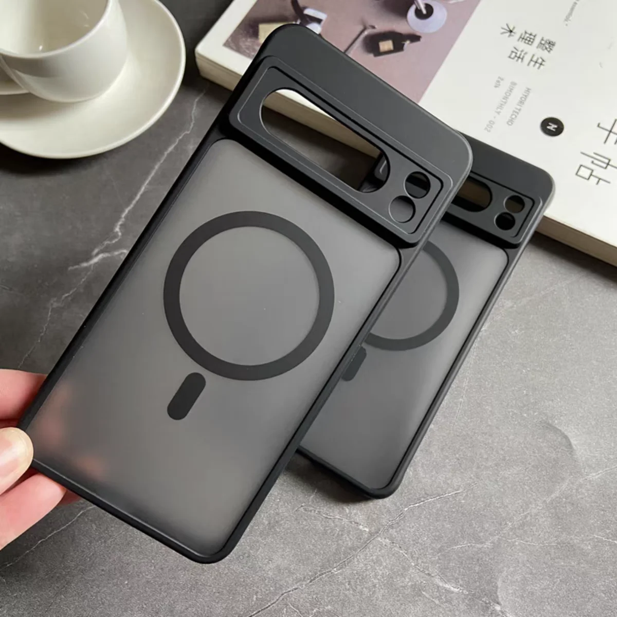 Magsafe Magnetic Matte Clear Shockproof Phone Case with Wireless Charging Compatibility.