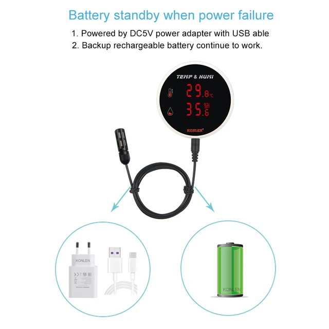 Tuya WIFI Hygrometer Thermometer Temperature Humidity Sensor With 3 Meter External Probe Smart Life Digital Monitor Remote Alarm 5