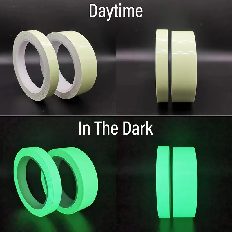 1 Stück 3 m selbstklebendes grünes Leuchtband, leuchtet im Dunkeln, Aufkleber für die Bühne, dekoratives fluoreszierendes Klebeband, Warnaufkleber – Detail 8