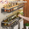 1/2PCS Wall Mounted Spice Rack No Drilling Kitchen Spice Organizer with Hook Spice Storage Rack Bathroom Kitchen Storage Shelf 1